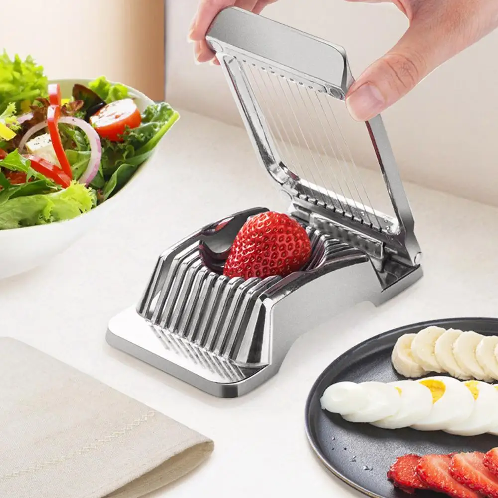 

Hard Boiled Egg Slicer Easy to Clean Egg Slicer Multi-functional Aluminum Alloy Egg Slicer A Versatile Kitchen Gadget for Salad