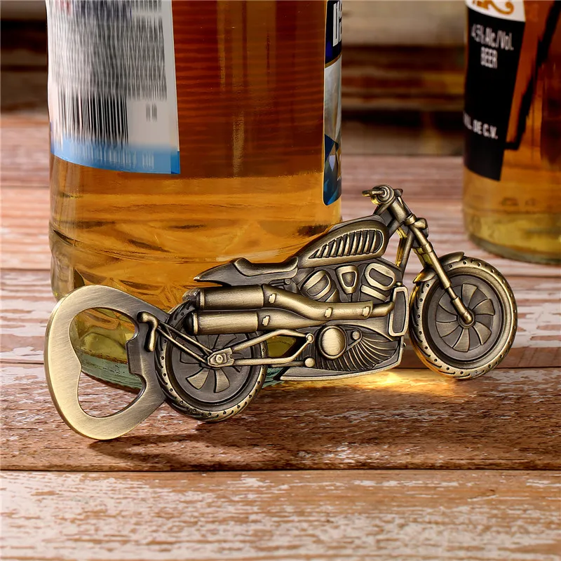 Cool Metal Beer Opener Motorcycle Shape Bottle Soda Opener Kitchen Bar Accessory Decoration Wedding Party Present Set with Bag