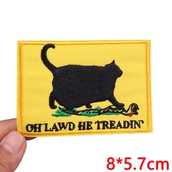 Parche termoadhesivo gato fantasma bordado para ropa y manualidades