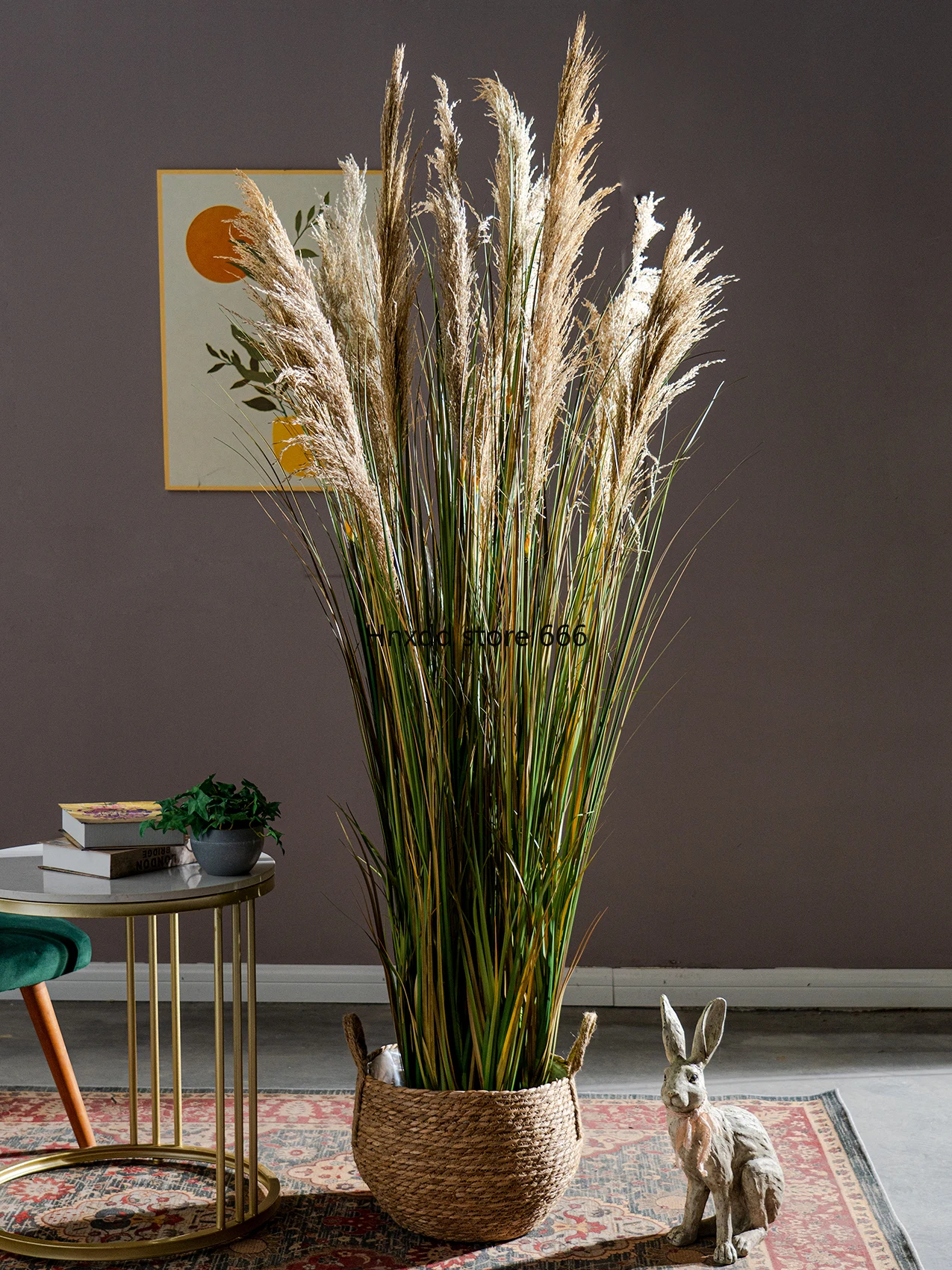 High-end natural reed grass simulated flower plant fake tree indoor dried flower bionic green plant window