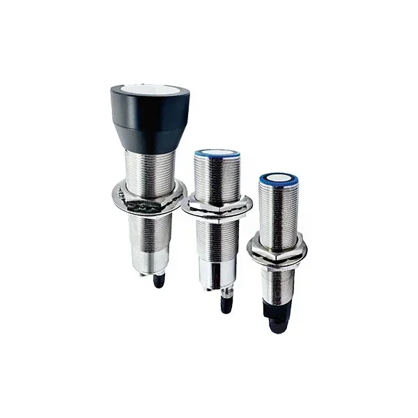 M18 nickel plated copper housing 1m sensing range ultrasonic sensor with 2 switches  PNP NPN output