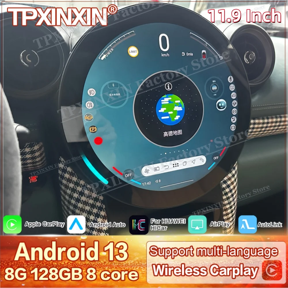 Car Android Stereo Radio Touch Screen GPS Navi Wireless Android Auto Carplay For MINI R60 2011 2012 2013 2014 Player Head Unit