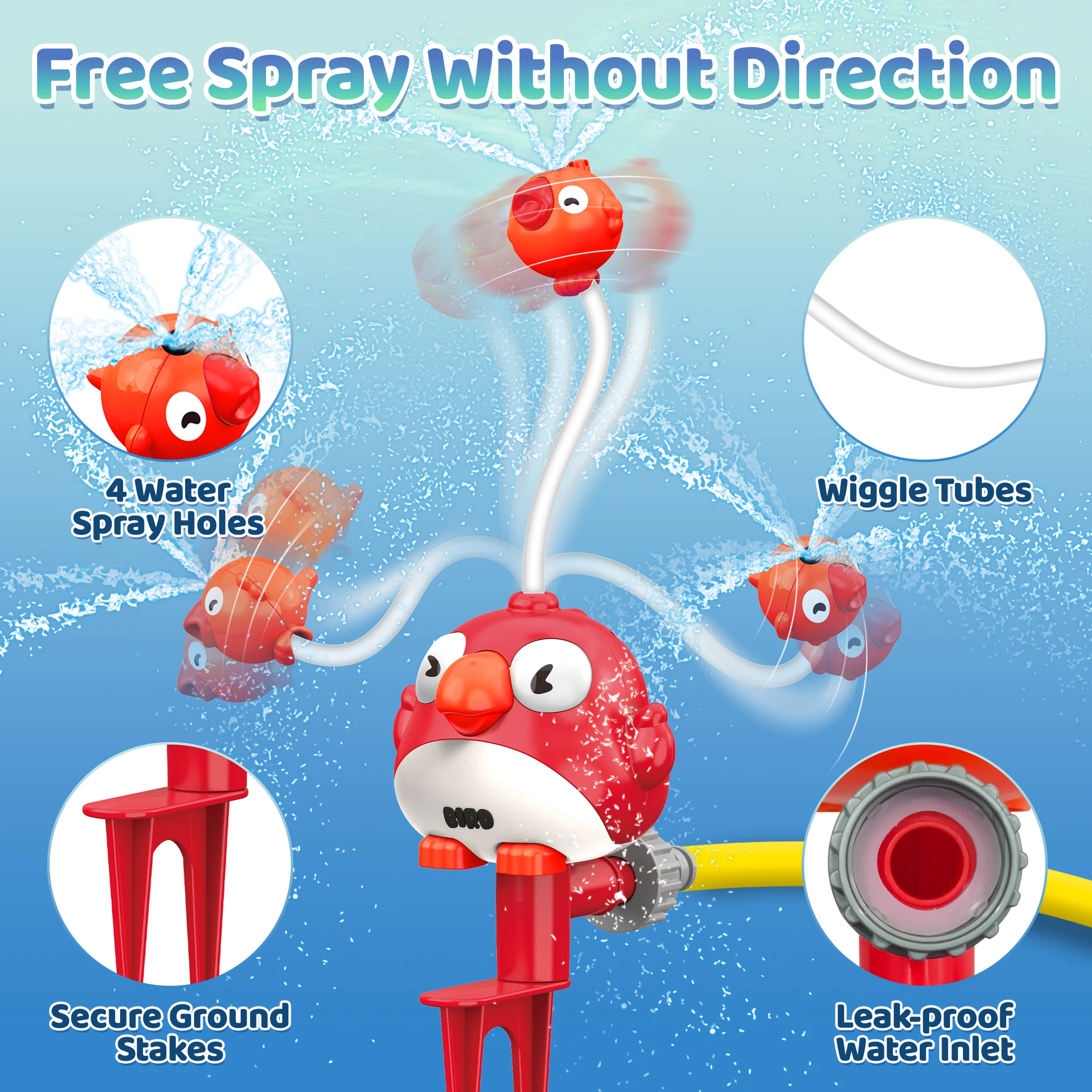 

Bird - Shaped Water Spray Toys-Red,Safe Non-Toxic Gift for Boys And Girls