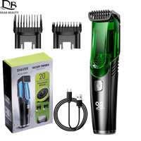 Cordless Vacuum Beard Trimmer Rechargeable Electric Shaver For Man Rechargeable Waterproof  Dry Wet Men's Razor Mustache Trimmer
