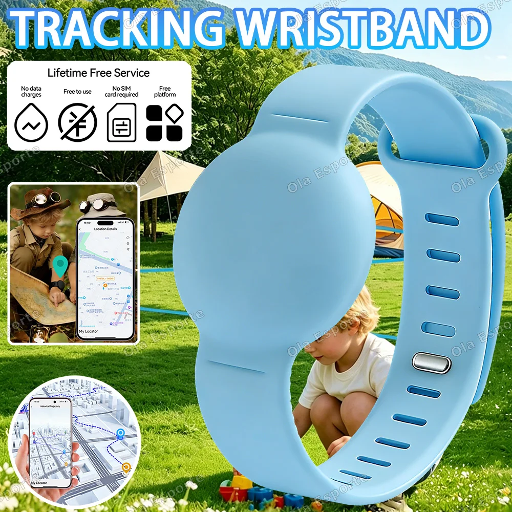 

For AirTag Wristband Adjustable Silicone Strap Comfortable Anti-Lost Protective Case Tracker Locator for Kids Children Elders​