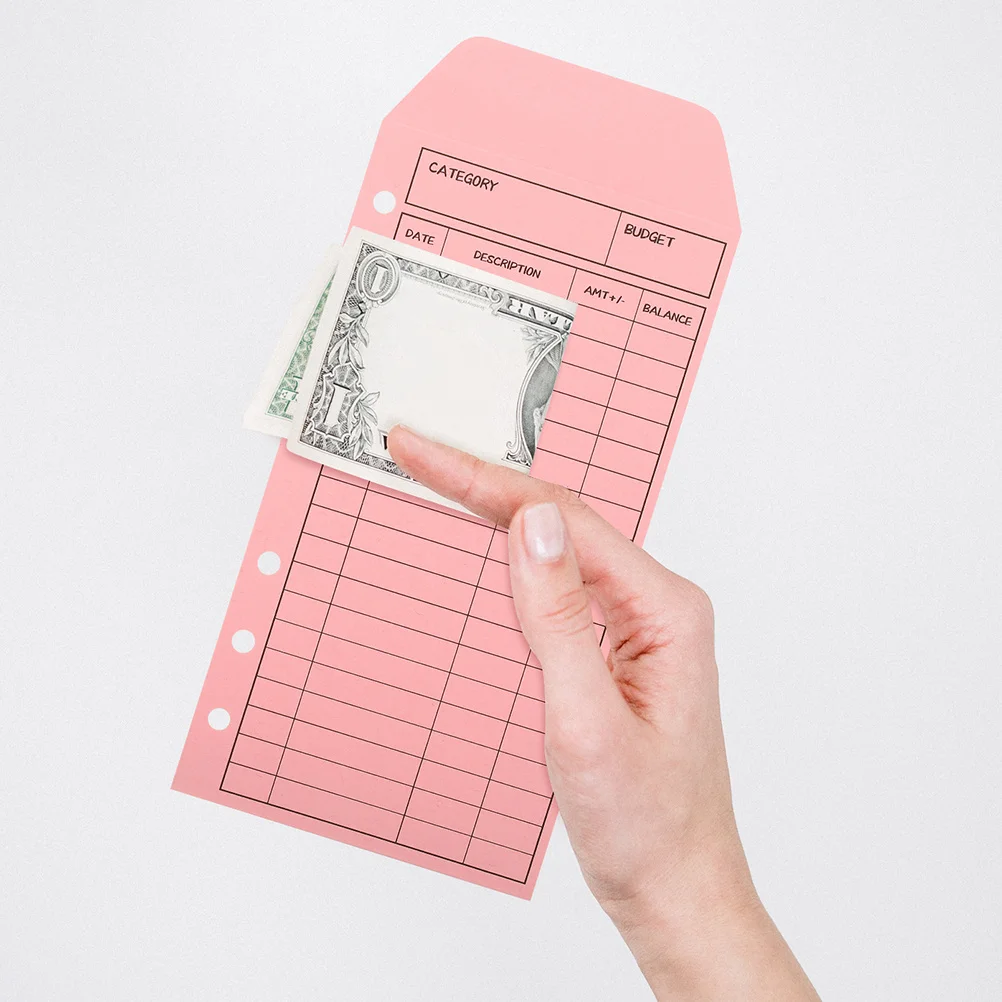 

24Pcs Kraft Paper Cash Multi-Hole Loose-Leaf Budget Sheets for Personal Finance and Money Management