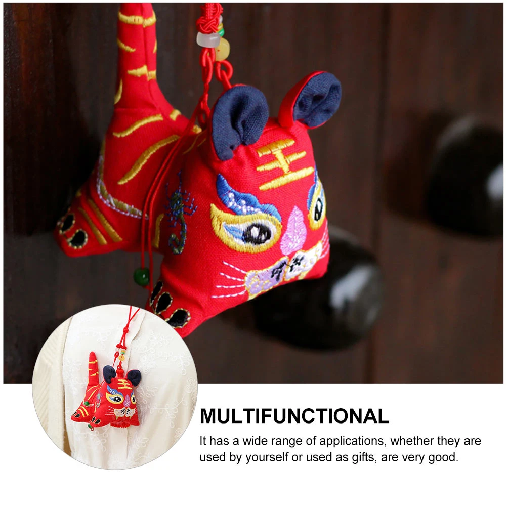 

Embroidered Tiger Sachet Bag Empty Fragrant Home Decor Good Fortune Child Cotton Linen PP Lightweight New Year Lavender