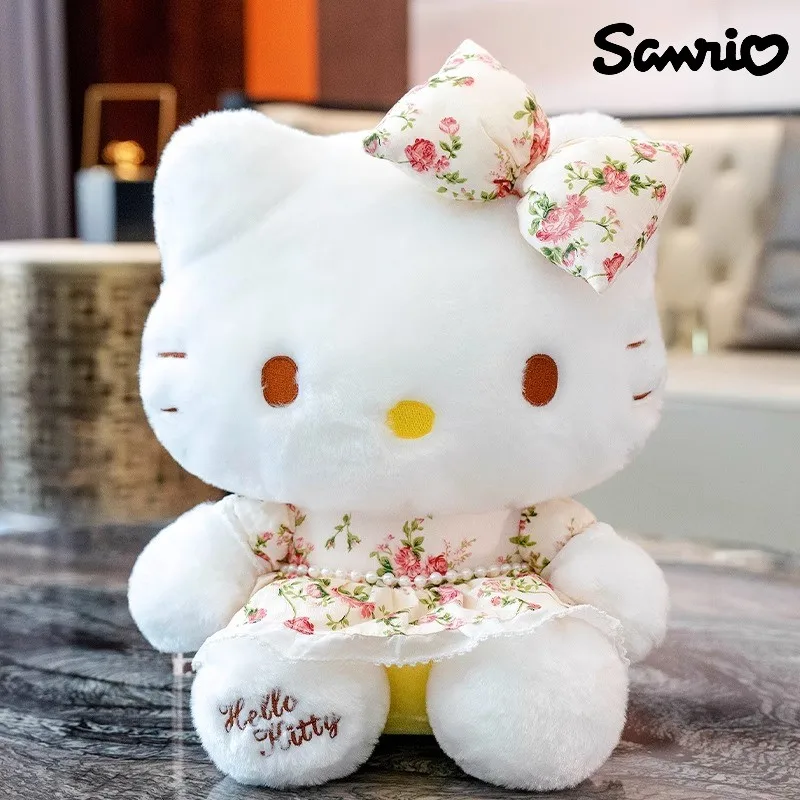 Sanrio Hello Kitty Kuromi Cartoon Cute Stuffed Toys Soft Plush Toys Pillow Children Kawaii Christmas Birthday Gift Plush Dolls