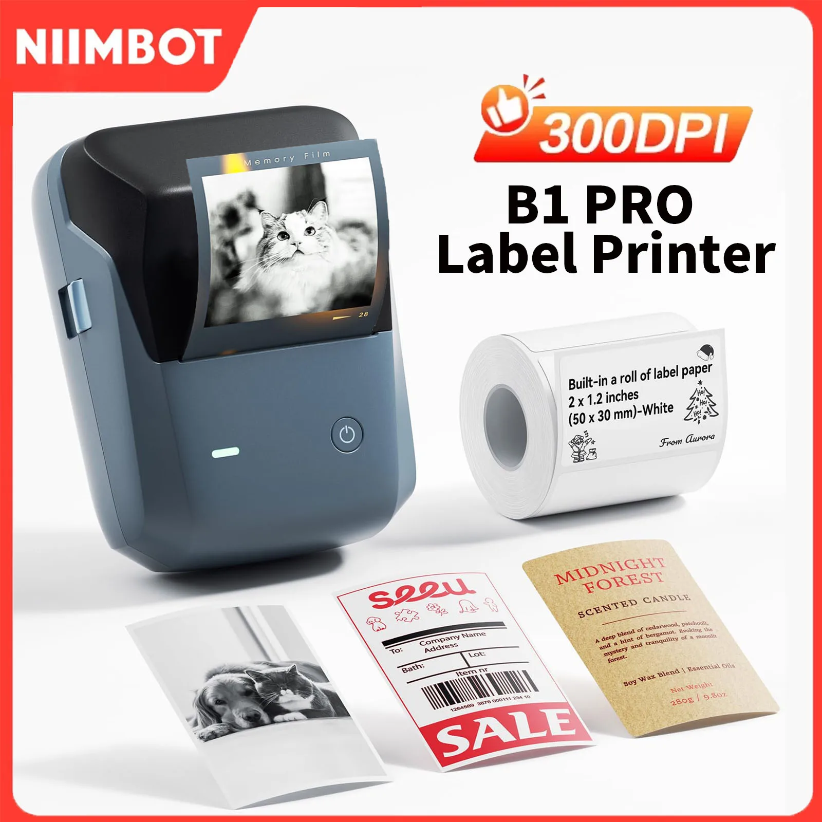 Niimbot B1/B1PRO Label Printer 200/300 DPI Red Black Color P