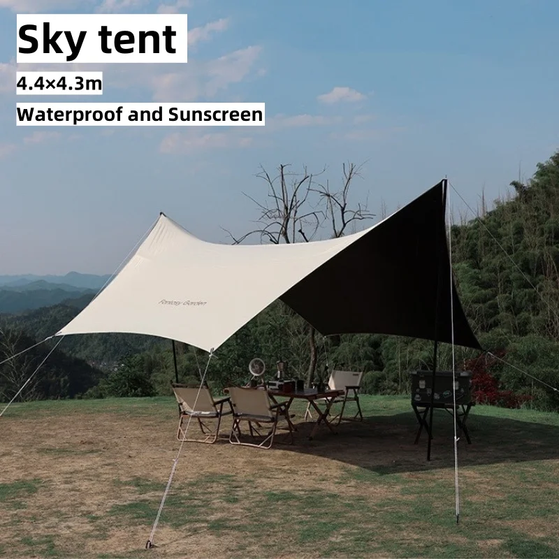 

Outdoor Camping Tent Canopy Sunshade Sun Protection Rain Proof Camping Shed Oxford Cloth Multi-layer Protective Sunshade Tent