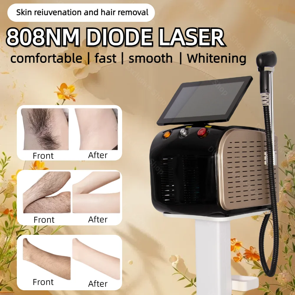 

Ice Painless Alexandrite Laser Permanent Hair Remover 755nm 808nm 1064nm Diode Laser Hair Removal Machine Epilation Definitive