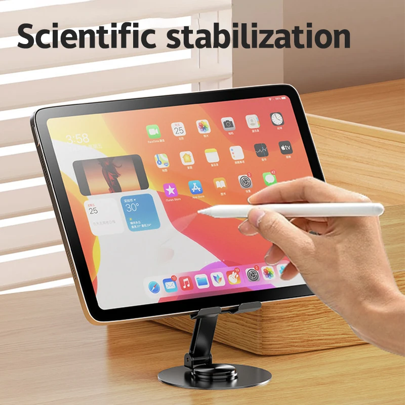 360 Rotation Mobile Phone Holder Metal Foldable Flexible Regulate Portable Lazy Desktop Live Tablet Stand Mount Bracket For IPad