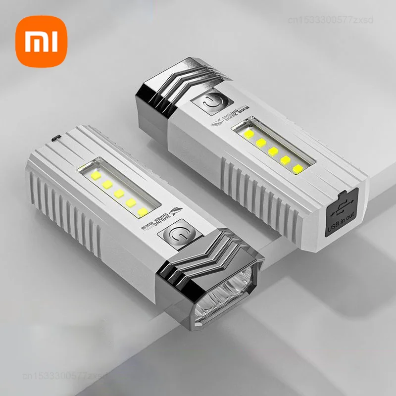 Xiaomi LED Flashlight Camping Outdoor Strong Light Mini Charging Super Bright Home Small Waterproof Emergency Belt Side Light