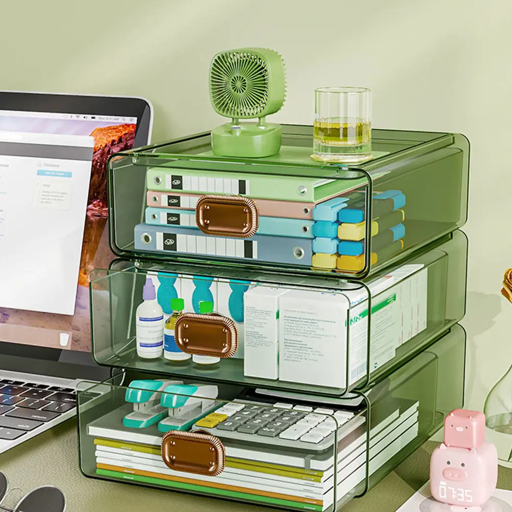 Organizer Drawer Storage Desktop Box Office Halloween Christmas New Year Box Storage Drawer Box Jewelry Storage Transparent