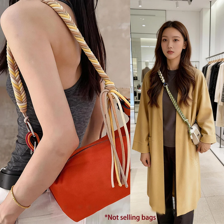 Evelyne Shoulder Strap Replacement Accessories Braided Rope Underarm Bag National Trend Lightweight Load Reduction Nylon 2026