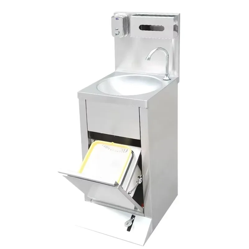 Pedal type stainless steel sink single basin, suitable for disinfection in clean rooms and food factories