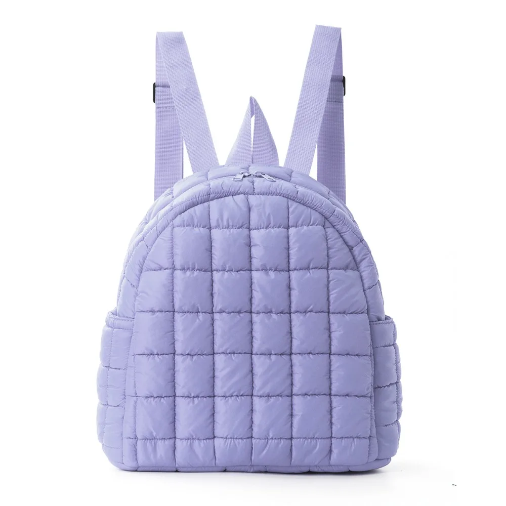 Trendy Polyester Kindergarten Backpack Lightweight Quilted Travel Backpack Waterproof Adjustable Strap Daily Commute Bag Travel