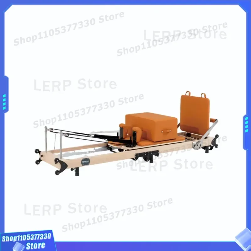 Portable Foldable Wooden Pilates Reformer Adjustable Leg Height Durable Home Gym Equipment for Fitness Studio Physical