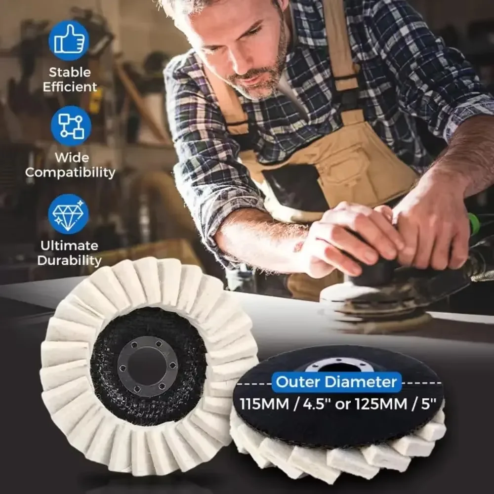 New Wool Wool Felt Flap Polishing Disc Multi-function Easy to Use Metal Waxing Polishing Disc Felt Polishing Pads For Metal