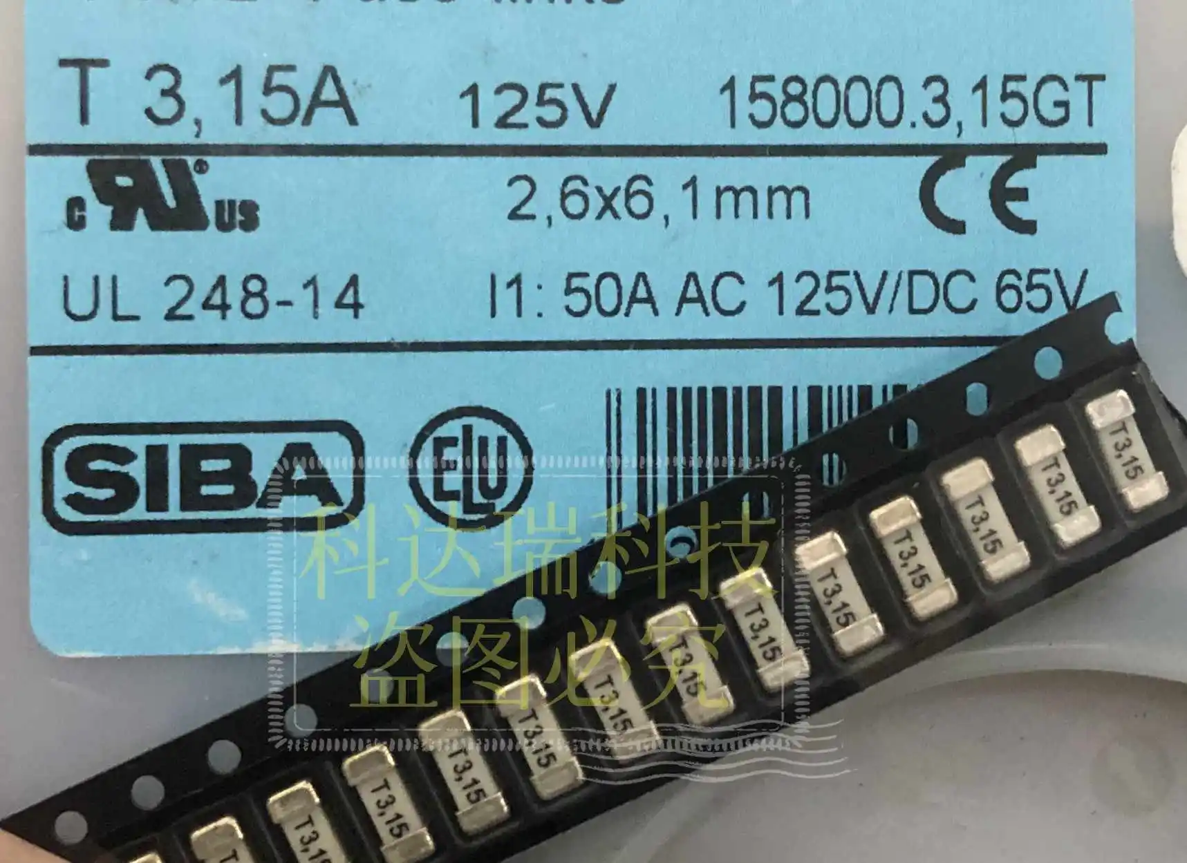 10pcs/ 158000.3,15GP Germany  patch fuse fuse 1808-T3.15A