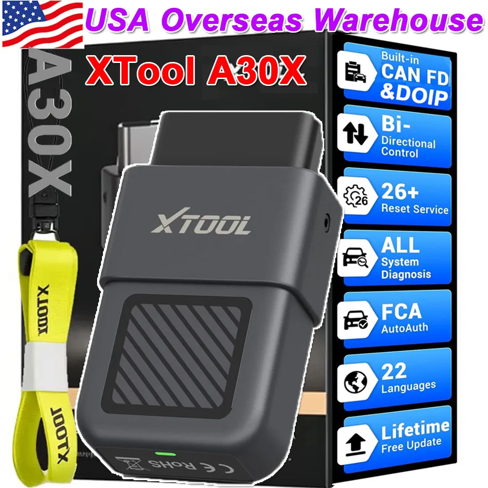 XTOOL Anyscan A30X OBD2 Code Reader  26+ Function  Car Free Update have stock in USA Overseas Warehouse