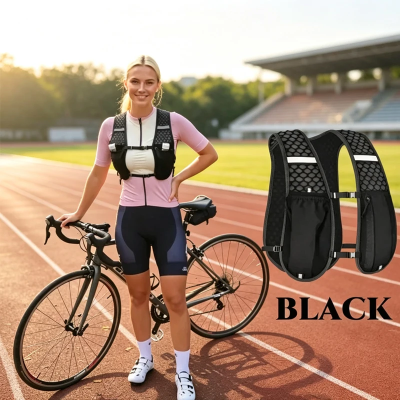 New Biking Running** Storage Vest Backpack* Lightweight Running Vest Reflective Hydration Water Chest Pack Phone Storage Pocket