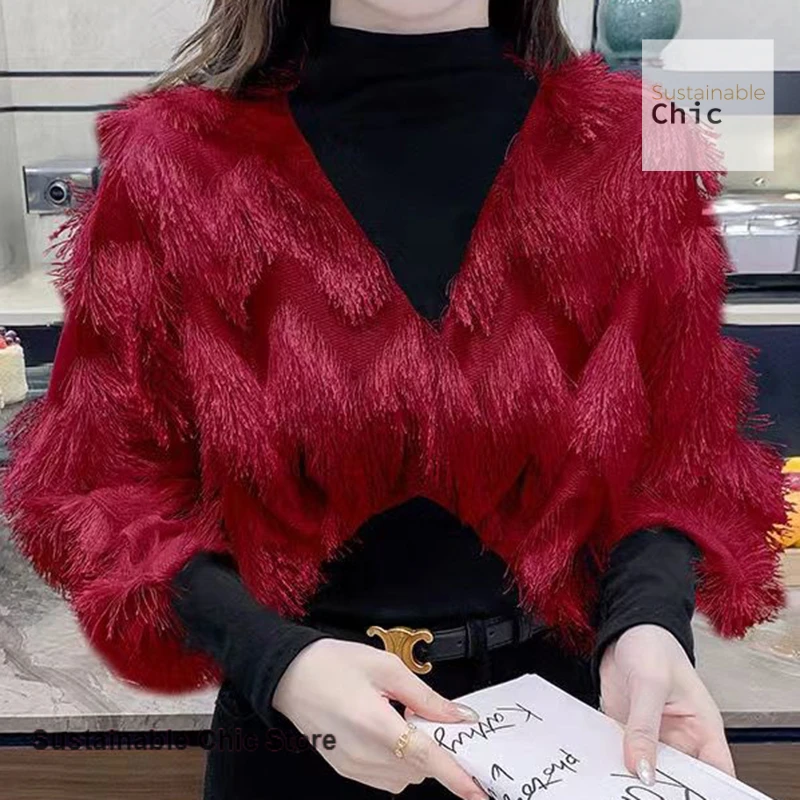 French semi-high collar fake two-piece bottoming shirt women's autumn and winter new fashion bat sleeve trend stitching top