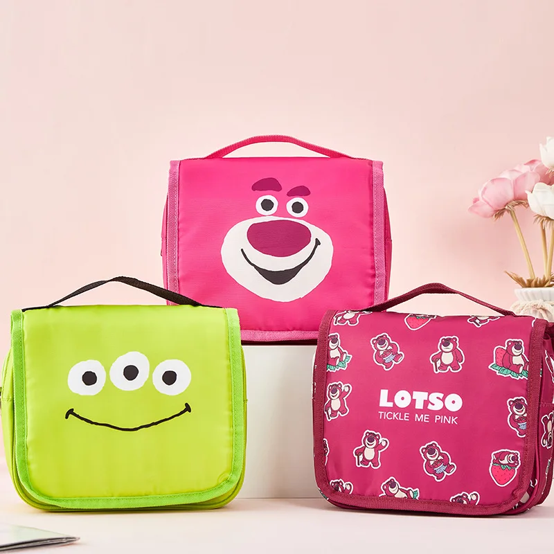 Disney Toy Story Lotso Alien Nuova borsa per cosmetici Borsa da viaggio portatile Borsa di stoccaggio multifunzionale di grande capacità Regalo per ragazze