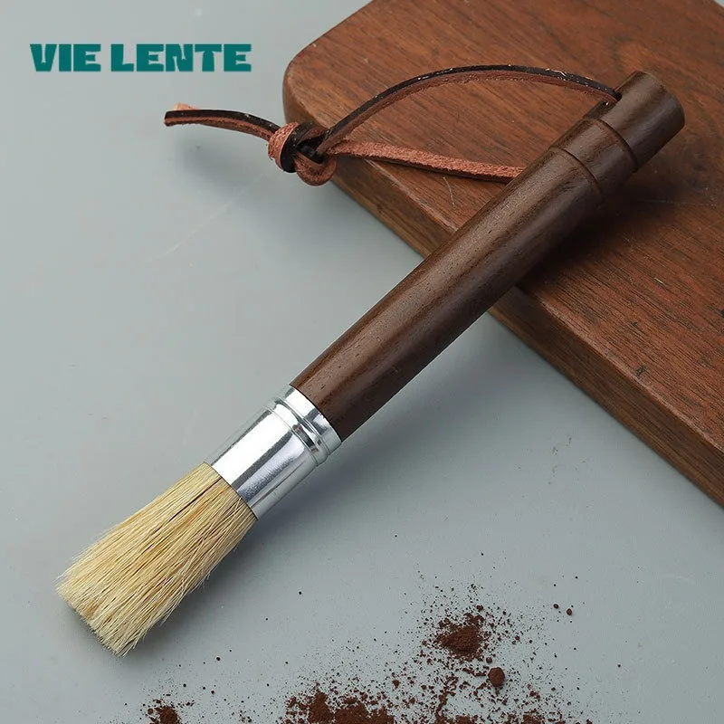 Vintage Coffee Machine Grinder Wood Cleaning Brush Set Retro Barista Cleaner Solid Kitchen Tools Coffee Machine Accessories