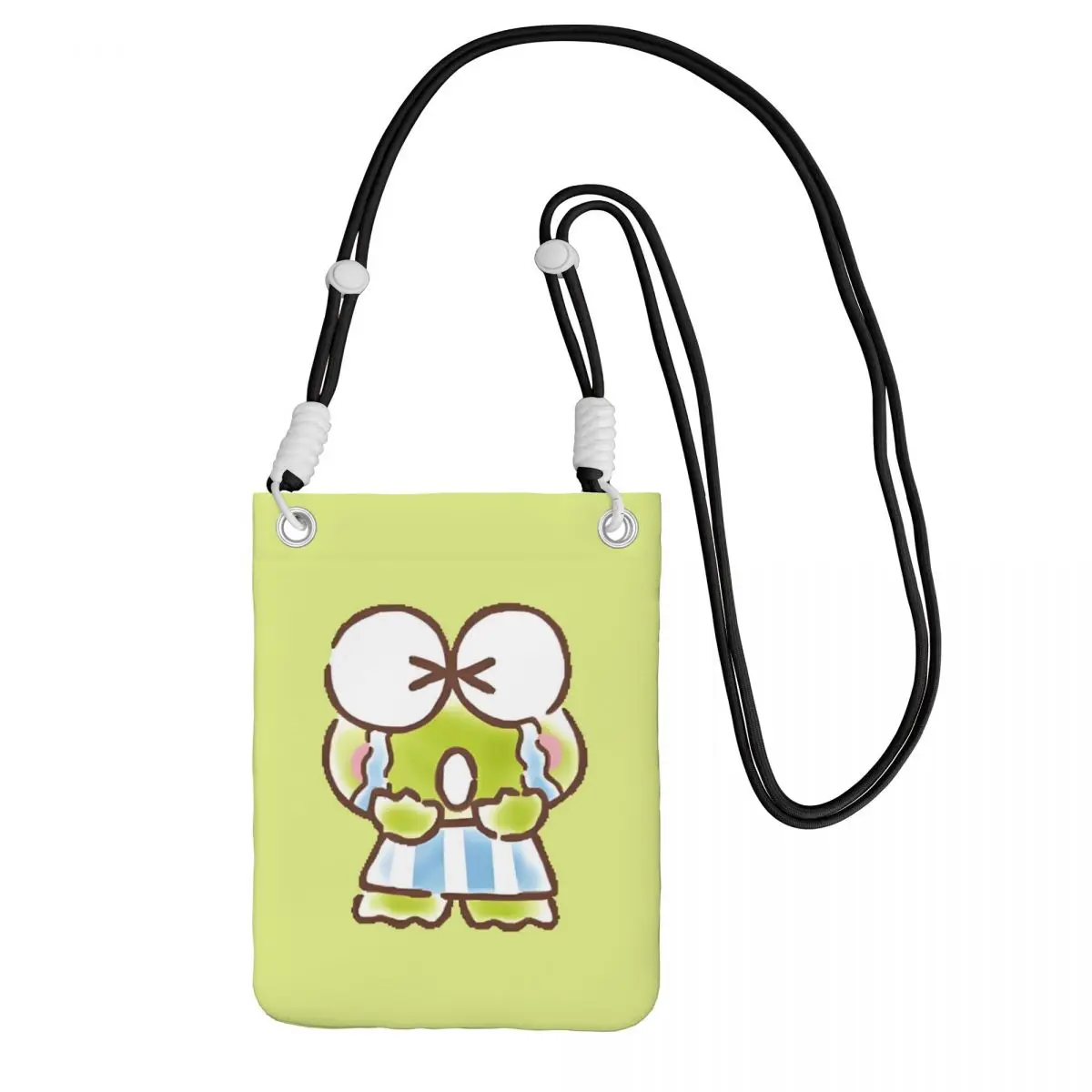 

Custom KeroKeroKeroppi Mobile Phone Bag Cycling Camping Women Men Big Eyes Small Crossbody Purse Smart Phone Wallet With Strap