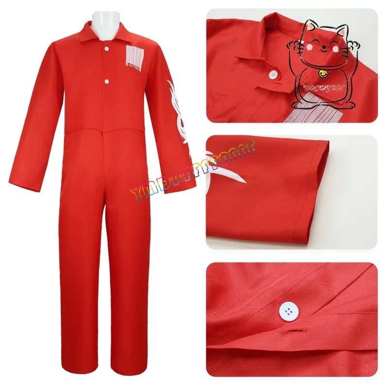 Anime drummer Joey Jodison, the best man cosplay jumpsuit for Halloween carnival, blue and red fashionable dress up costumes