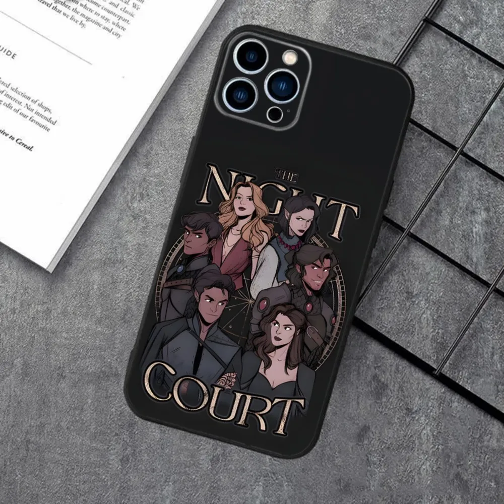 Acotar A Court of Mist and Fury Phone Case For Apple iPhone 15,14,13,12,11,XS,XR,X,8,7,Pro,Max,Plus,mini Silicone Black Cover