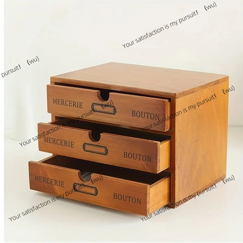 

1 шт. винтажный деревянный ящик для хранения, офисный ящик для хранения на рабочем столе, 1/2/3-слойный ящик, небольшой шкаф, многофункциональное хранилище