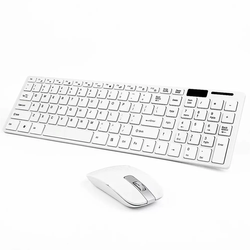 Combos ergonômicos sem fio de teclado e mouse, 2.4G, botão mudo, computador, USB, fino, desktop, laptop, negócios, escritórios