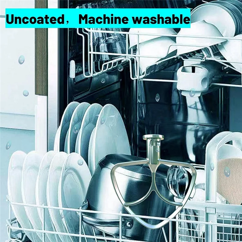 เครื่องตีสแตนเลสแบนสำหรับห้องครัวอุปกรณ์เสริมเครื่องผสมขาตั้ง4.5 5QT ไม่เคลือบป้องกันเครื่องล้างจานปลอดภัย