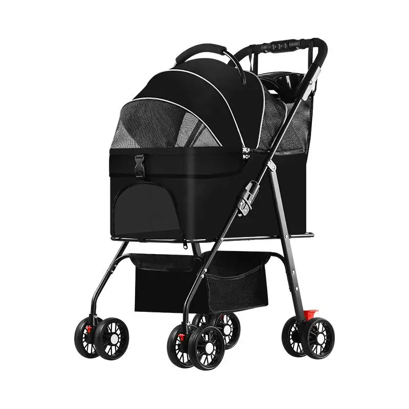 

Lightweight Foldable Pet Stroller Comfortable Outdoor Mobility Cart for Small Dogs Cats with Detachable Bag for Travel Products