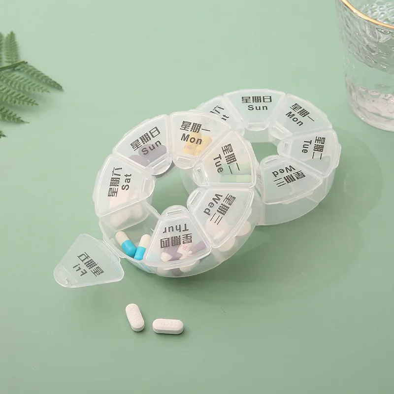 7 Days Weekly Pillbox Tablet Holder Medicine Storage Case Drug Container Pill Organizer Weekly Capsule Pill Box Color Organizer