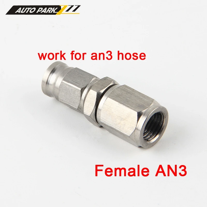 AN3 Hose Stainless Steel Straight Brake Swivel PTFE Hose Ends Female Fitting Adapter Car Engine Part