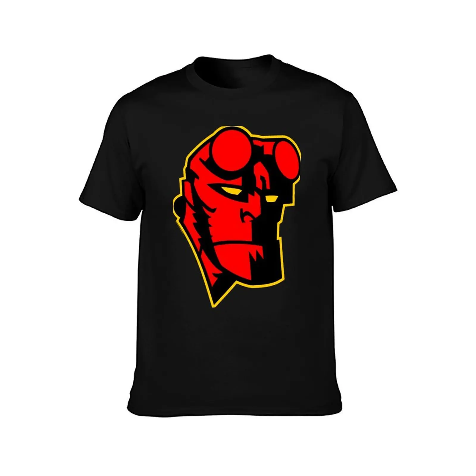 Hellboy Big Red Man T-Shirt, Summer Casual Cotton Tee, Oversized Streetwear Tops, Vintage Graphic Print, Loose Fit Short Sleeve