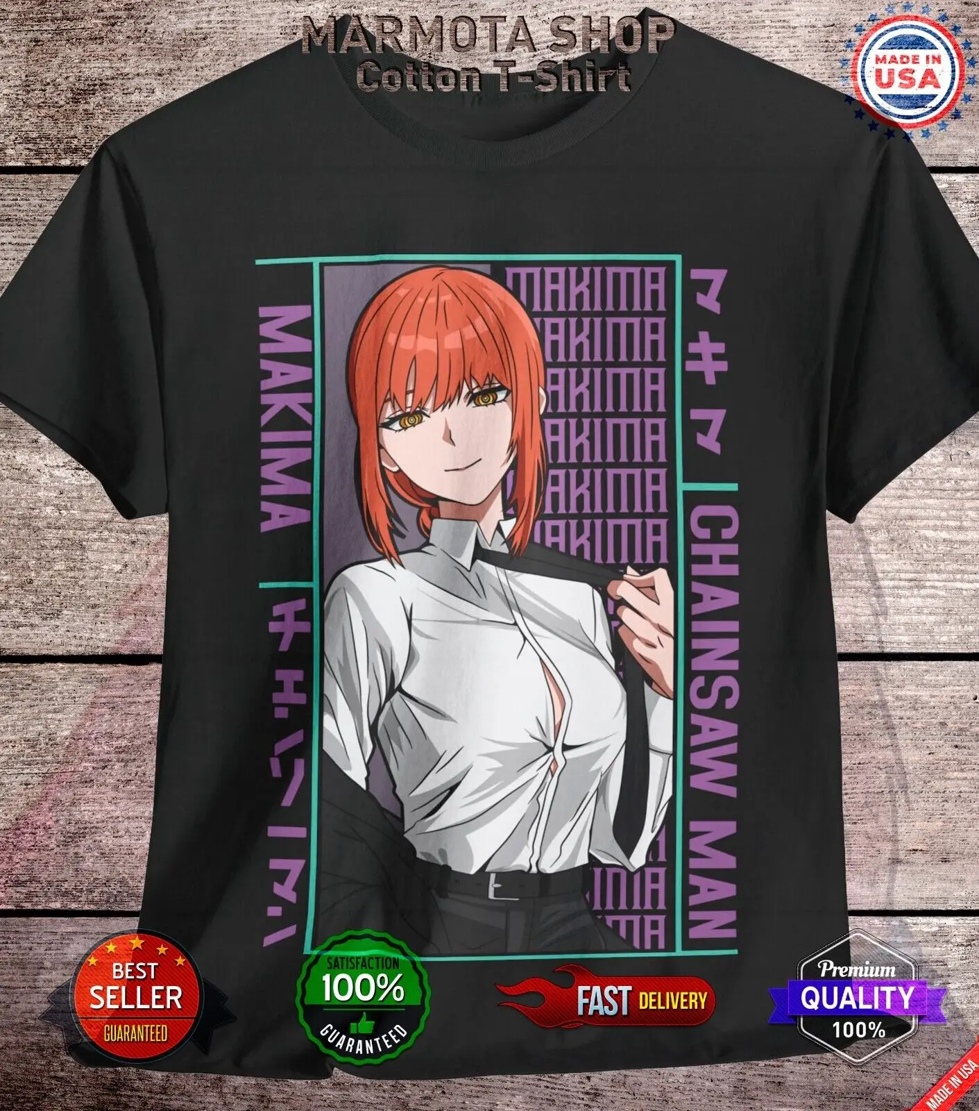 

Makima Chainsaw Man Shirt Anime Tee T-Shirt Waifu Kawaii Sexy Pochita Manga CSM