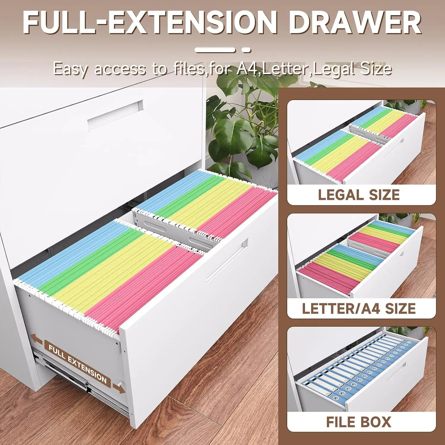 Metal Lateral File Cabinet 3 Drawers 65