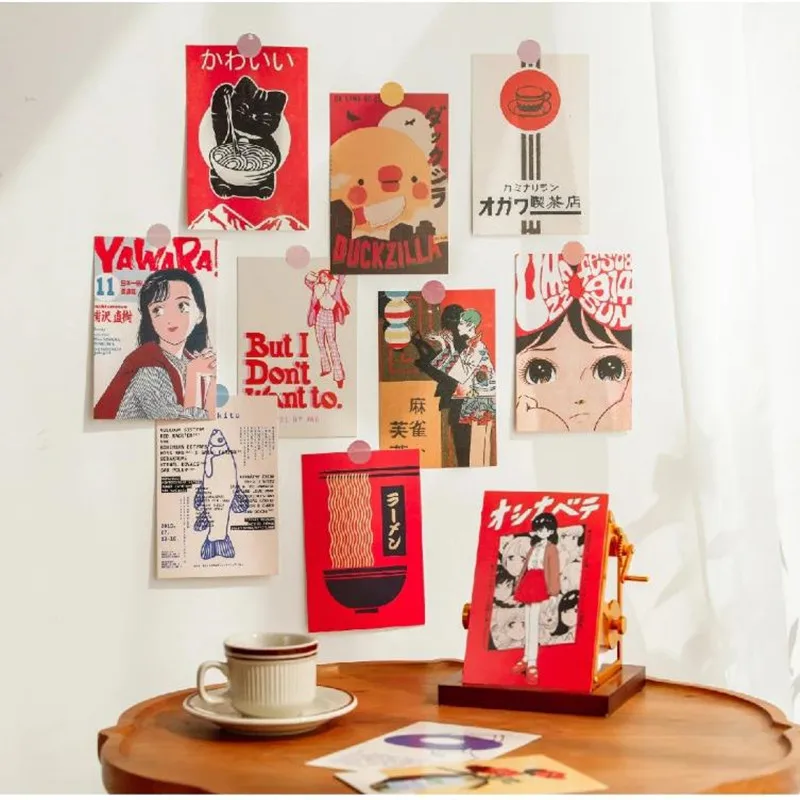 

10 шт., мультфильм, ретро, Эпоха Шова, плакат, наклейки, открытка, сделай сам, украшение стены, художественная картина, карта для учебы, гостиной, фон