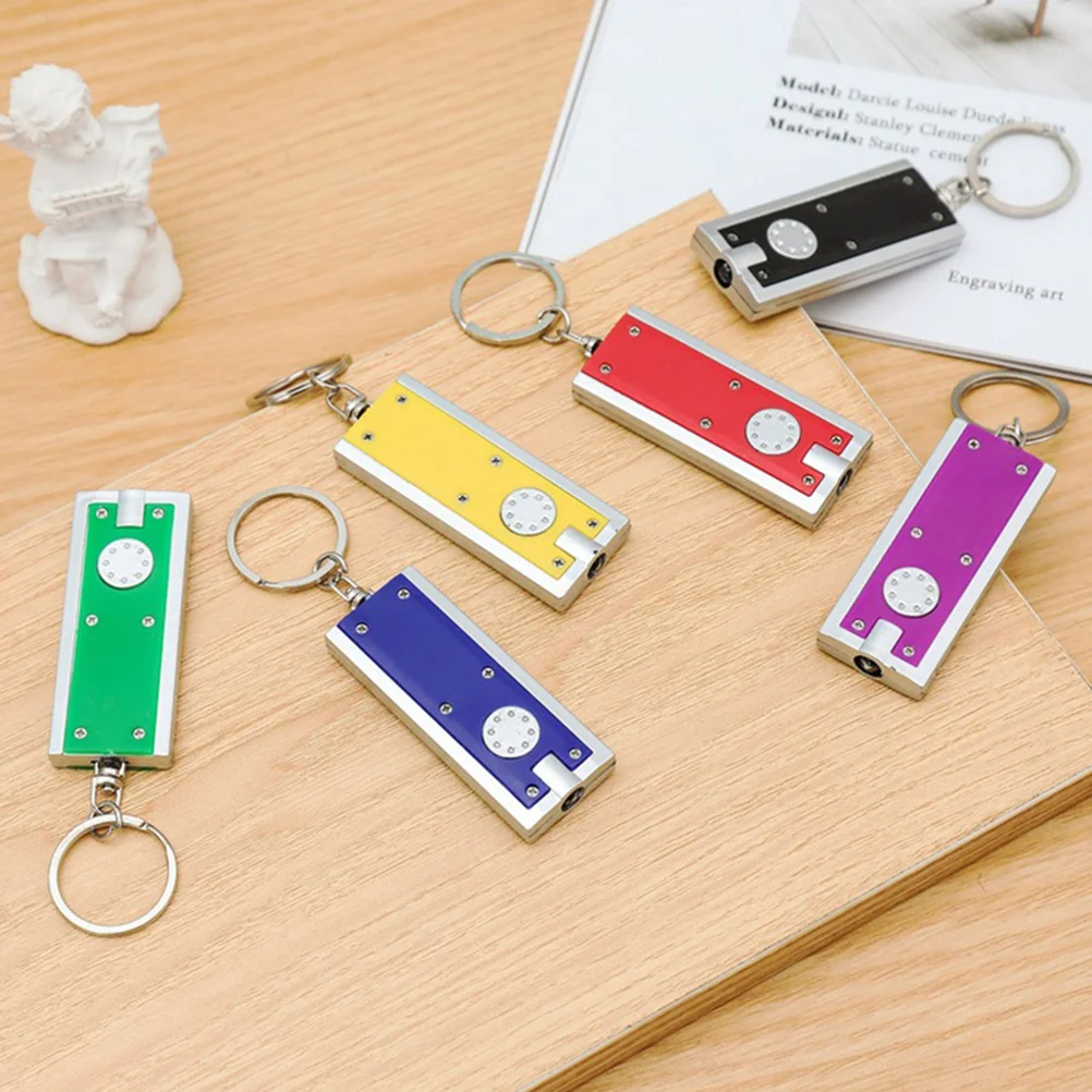 

10Pcs LED Flashlight Keychains Mini Portable Key Pendants Random Color Creative Key Holder Bag Decoration Gift