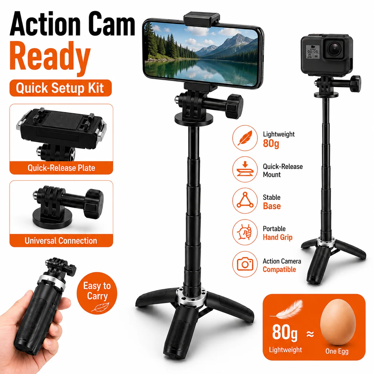 tripe-para-camera-de-acao-80g-leve-e-portatil-com-placa-de-liberacao-rapida-e-suporte-para-celular-para-gopro-dji-vlogging-transmissao-ao-vivo