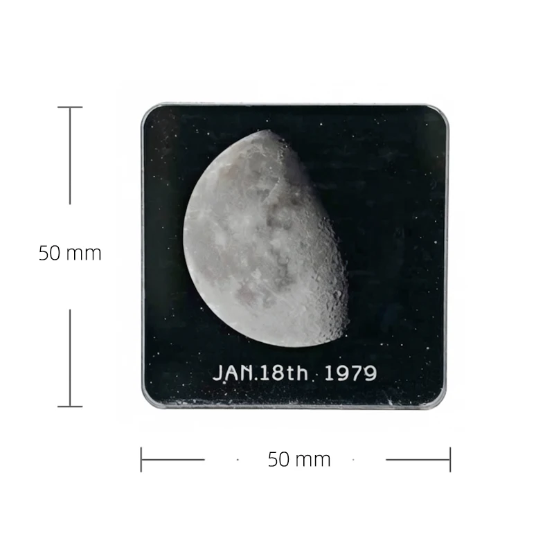 Custom Moon Magnet with Your Text Moon on Special Day 5mm Thick Acrylic Fridge Magnet Personalized Date Gift Birthday Valentine
