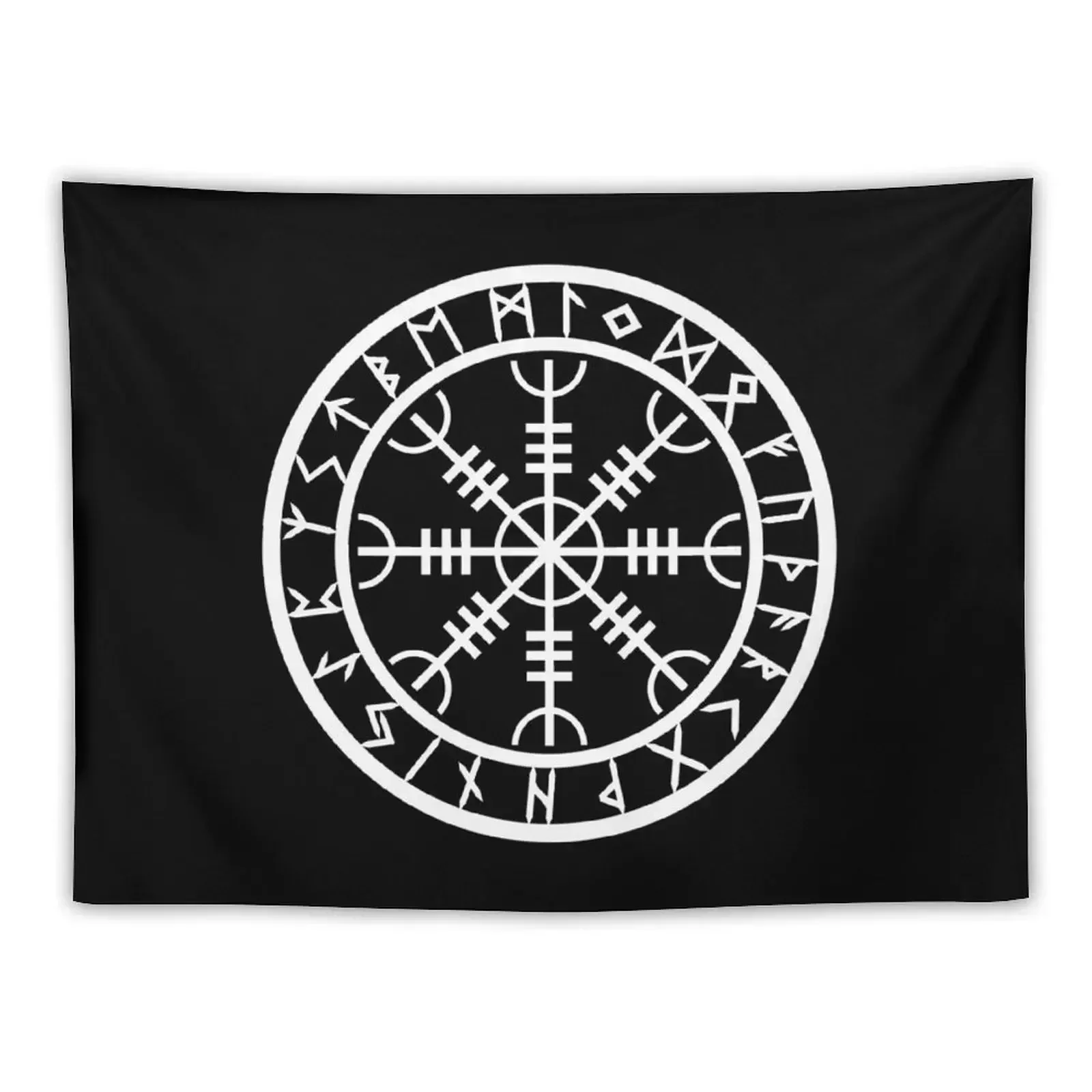 

Helm of Awe /// Rune Circle (Variant II) Tapestry Bedroom Decoration On The Wall Aesthetics For Room Tapestry