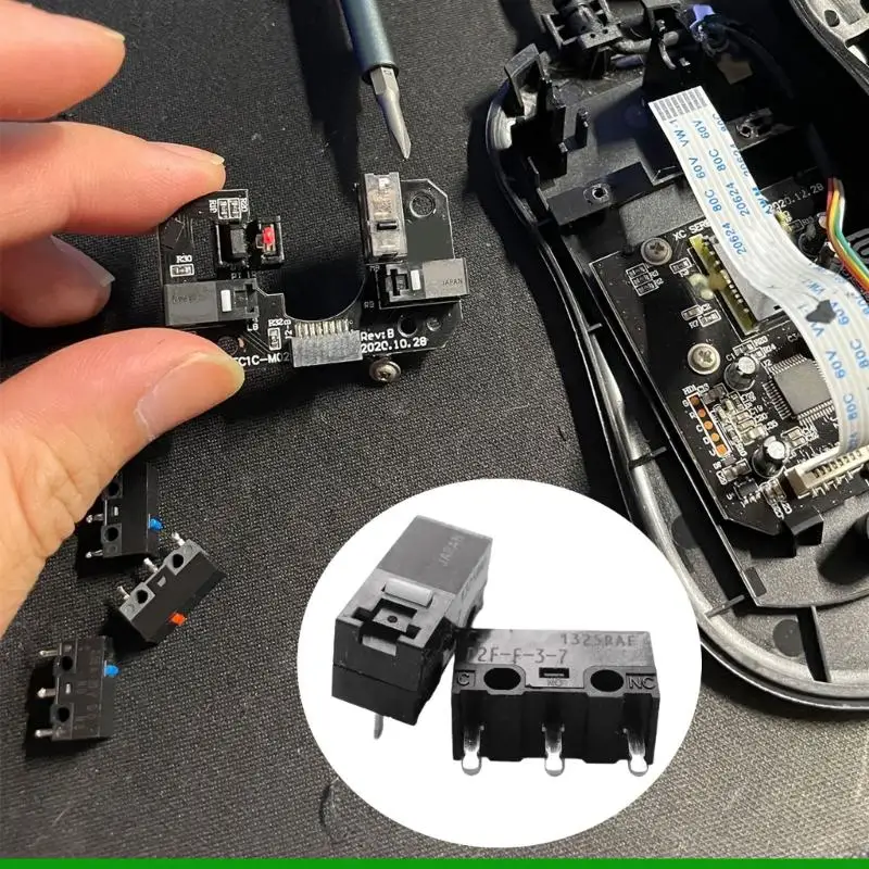 U55C 2PCS ตามหลักสรีรศาสตร์ D2F-F-3-7 0.74N เมาส์ Microswitch สำหรับคีย์บอร์ดเกมในสำนักงาน