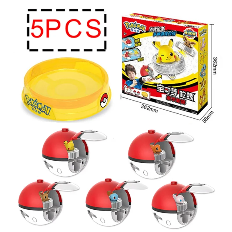 Pokemon Spinning Top Elf Ball Battle Gyro Arena Pikachu Charmander Squirtle Mew Eevee Monsters Action Figure Toy Children Gift view 6