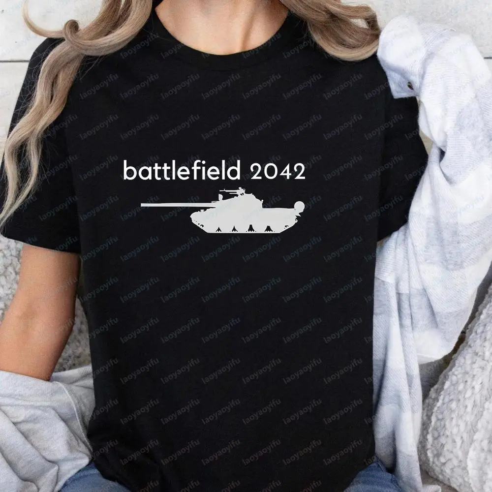 Battlefield 2042 - Summer Trend Harajuku Short-Sleeved Men's and Women's Universal Pattern Large-Sized Comfortable T-Shirt