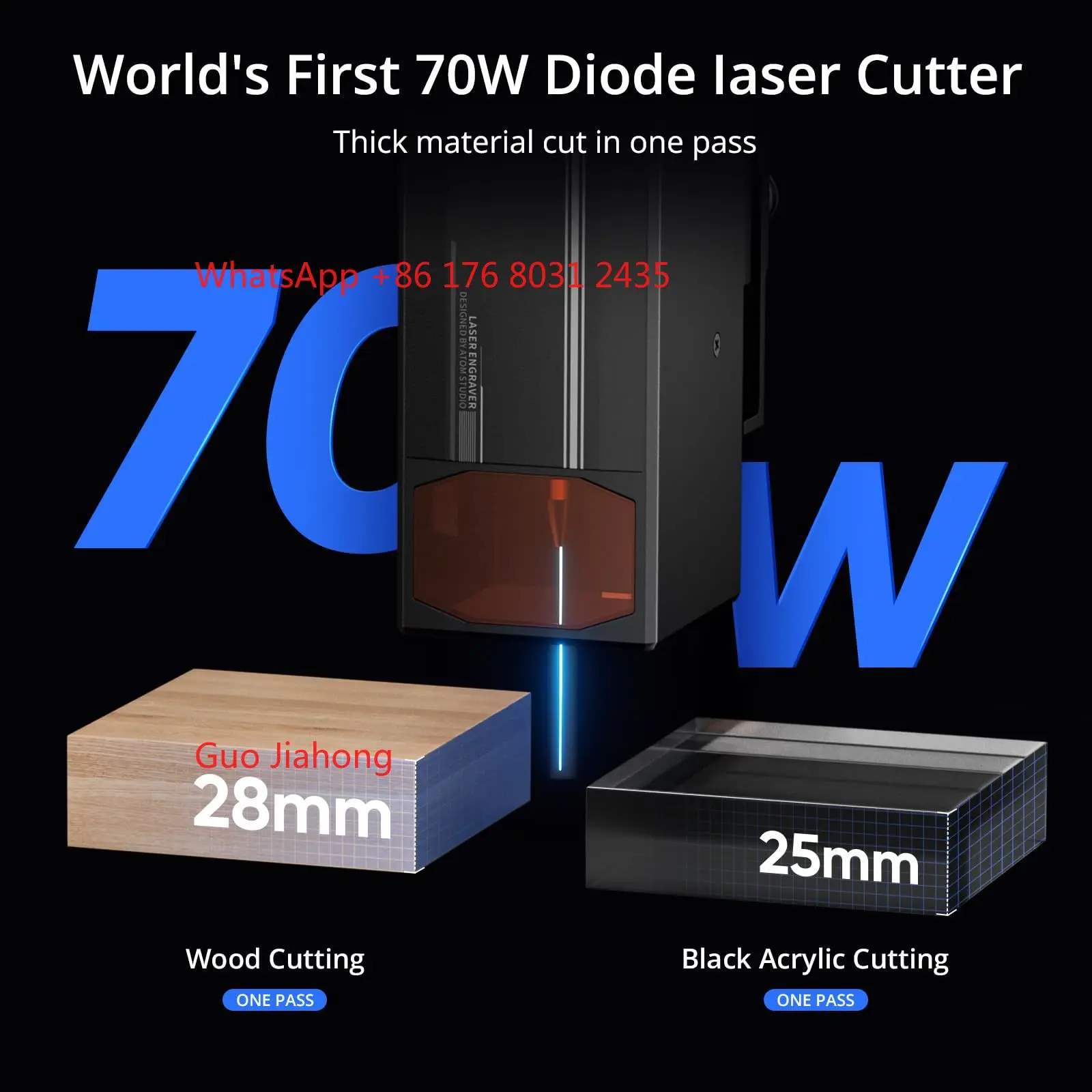 

ATOMSTACK A70 Max Engraving Cutting Machine 70W/35W Switchable 800*850mm400mm/s One-Click Auto Focus Professional Engraver